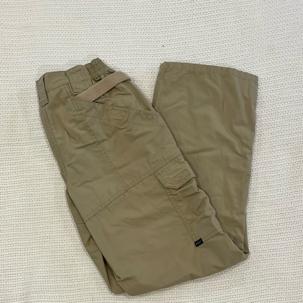 Cinched Beige Tactical Pants